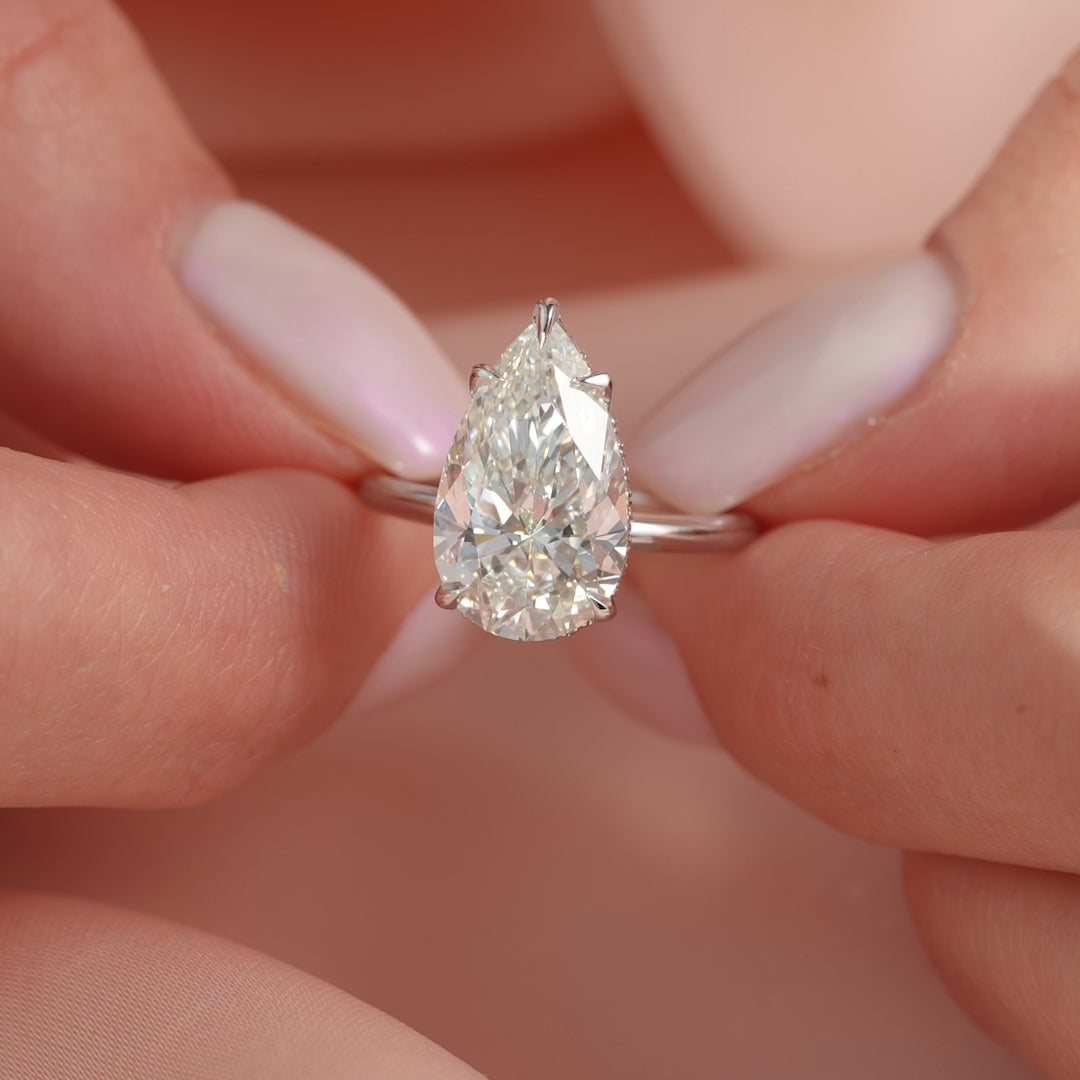 The Alex Set With A 2 Carat Pear Lab Diamond