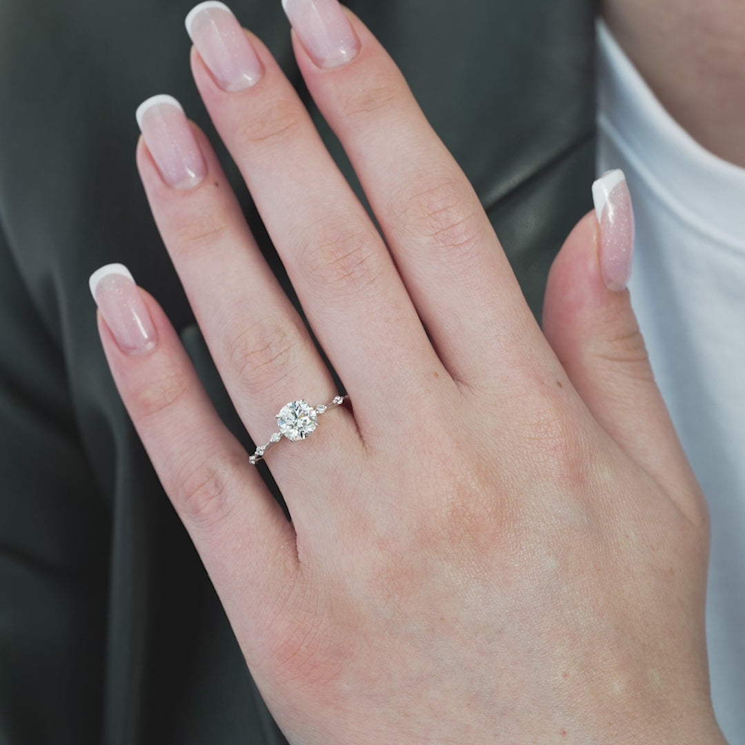 The Penelope Set With A 2 Carat Round Lab Diamond