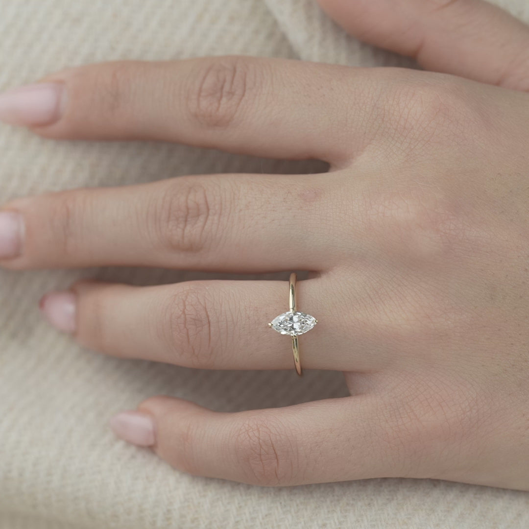 The Kamellie Set With A 2 Carat Marquise Lab Diamond