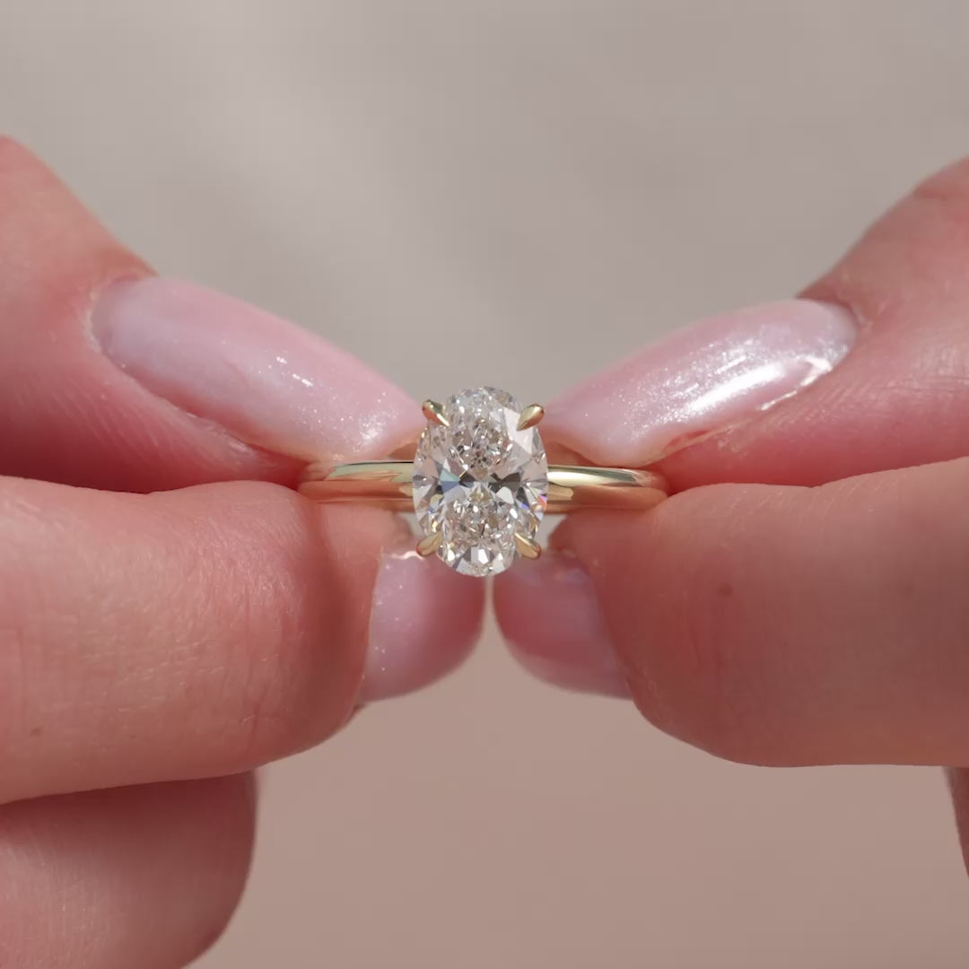The Low Profile Kamellie Set With A 2 Carat Oval Lab Diamond