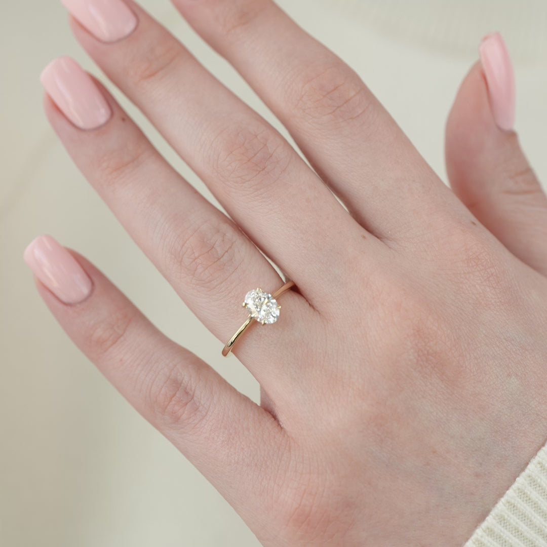 The Lexie Set With A 2 Carat Oval Lab Diamond