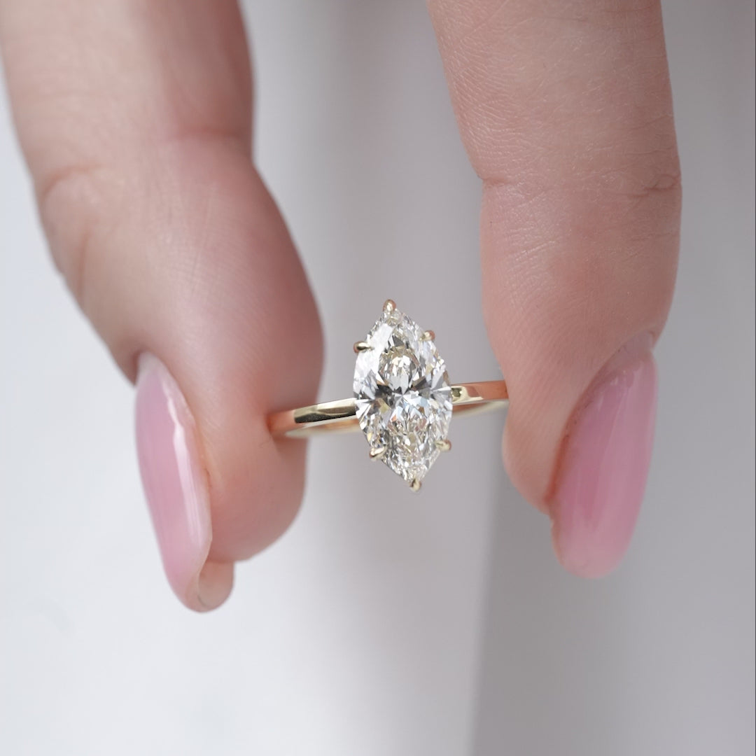 The Eleanor Set With A 2 Carat Marquise Lab Diamond