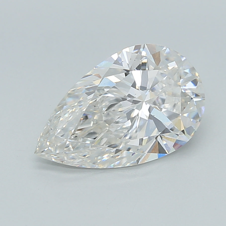 2.01 Carat Pear Shaped, Ideal Cut, F Color, VS2 Clarity, IGI Certified Lab Grown Diamond