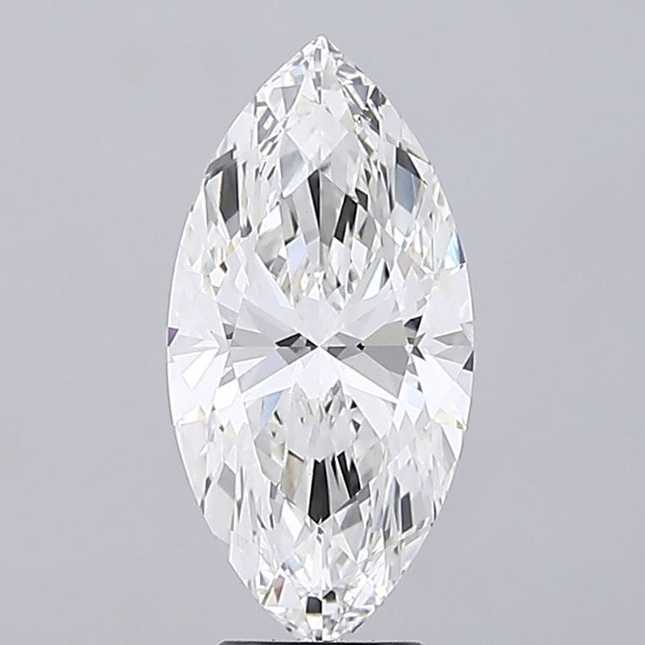 4.07 Carat Marquise Shaped, Ideal Cut, G Color, VVS2 Clarity, IGI Certified Lab Grown Diamond