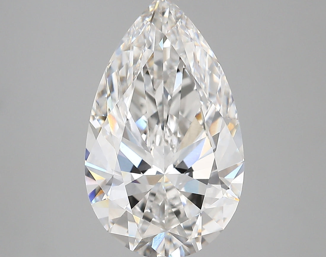 5.02 Carat Pear Shaped, Very Good Cut, F Color, VVS2 Clarity, IGI Certified Lab Grown Diamond