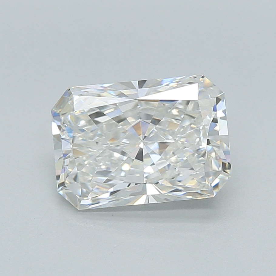 2.03 Carat Radiant Shaped, Ideal Cut, F Color, VVS2 Clarity, IGI Certified Lab Grown Diamond